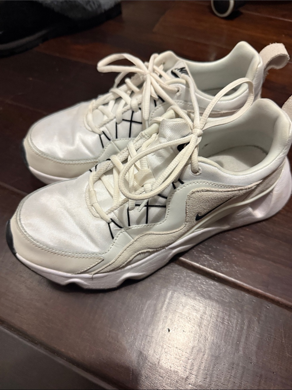 Nike Cream and Black Low-Profile Sneakers